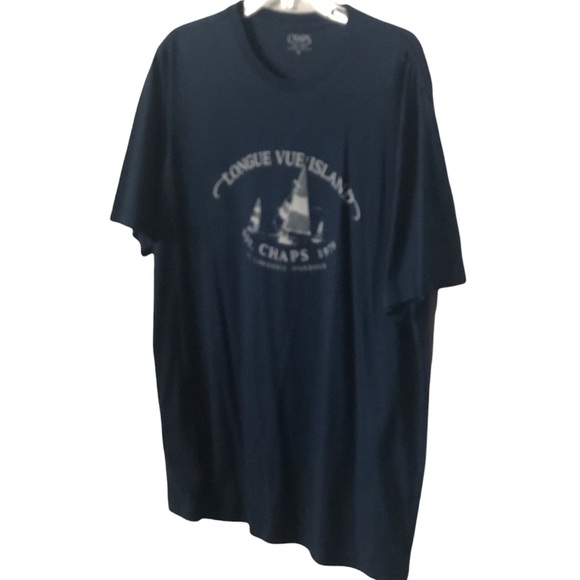 Chaps Mens Blue Longue Vue Island St Lawrence Harbour Shortsleeved T-Shirt Sz M - Picture 6 of 9